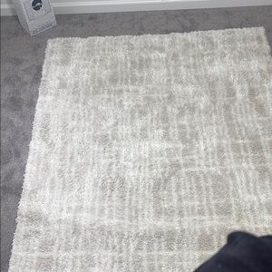 Plush White Shag Area Rug